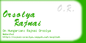 orsolya rajnai business card